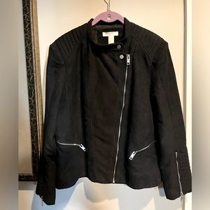 H&M Suede Moto Motorcycle Jacket - size 16